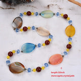 Natural Gems Quartz Crystal Agate Necklace Pendant for Women Lady