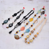 Natural Gems Quartz Crystal Agate Necklace Pendant for Women Lady