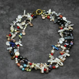 3 Strands Natural Pearl Coral Necklace For Lady