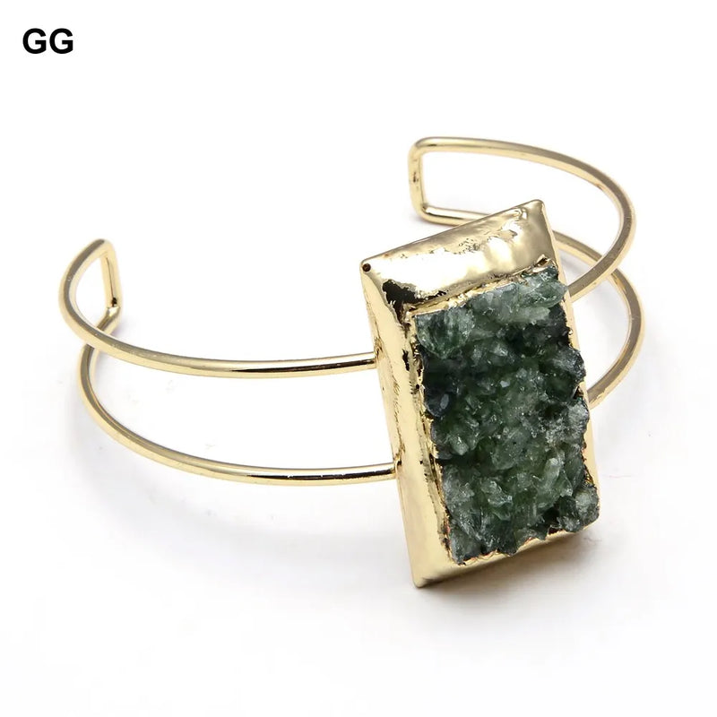 GG Jewelry Green Grenadine Quartzs Bangle Vintage Style