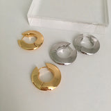 Stylish Solid Metal Hoop Earrings Small Brass Minimalist Daily Earrings