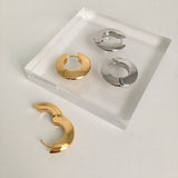 Stylish Solid Metal Hoop Earrings Small Brass Minimalist Daily Earrings