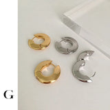 Stylish Solid Metal Hoop Earrings Small Brass Minimalist Daily Earrings
