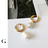Baroque Pearl Hoop Earrings Bohemian Irregular Ring Earring