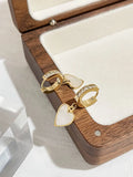CZ Huggie Hoop Earrings Mother of Pearl Wedding Jewelry