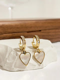 CZ Huggie Hoop Earrings Mother of Pearl Wedding Jewelry