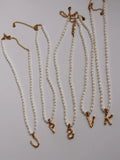 Bohemian Freshwater Pearl A-Z Pendant Choker Necklace