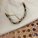Stainless Steel Leather Chain Bangles Awesome Statement Bracelets