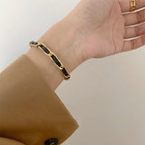 Stainless Steel Leather Chain Bangles Awesome Statement Bracelets