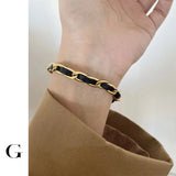 Stainless Steel Leather Chain Bangles Awesome Statement Bracelets