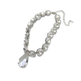 Vintage Teardrop Choker Necklace Crystal Large Rhinestone Wedding Jewelry