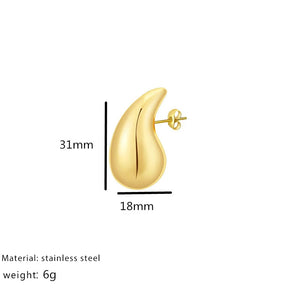 Metal Smooth Water Drop 31-51mm Women's Earstuds Chunky Exaggerated Jewelry