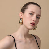 Metal Smooth Water Drop 31-51mm Women's Earstuds Chunky Exaggerated Jewelry