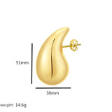 Metal Smooth Water Drop 31-51mm Women's Earstuds Chunky Exaggerated Jewelry
