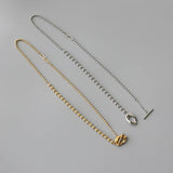 Asymmetric Beads SS Necklace for Women Girls Toggle Link Chain