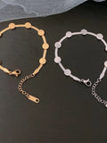 Round Disc Snake Chain Bracelet Titanium Steel Women Jewelry