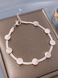 Round Disc Snake Chain Bracelet Titanium Steel Women Jewelry