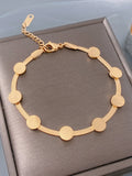 Round Disc Snake Chain Bracelet Titanium Steel Women Jewelry