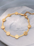 Round Disc Snake Chain Bracelet Titanium Steel Women Jewelry