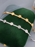 Round Disc Snake Chain Bracelet Titanium Steel Women Jewelry
