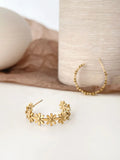 Daisy Hoop Earrings Stainless Steel Plated Dainty Floral Jewelry