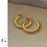 Small Beads Circle Hoop Earrings for Women