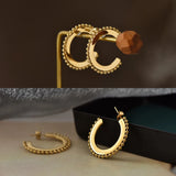 Small Beads Circle Hoop Earrings for Women