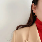 Bohemian Beads Stainless Steel 35mm Hoop Earrings