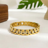 Waterproof Stainless Steel Rhinestone Chain Bangle Bracelet