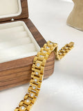 Waterproof Stainless Steel Rhinestone Chain Bangle Bracelet
