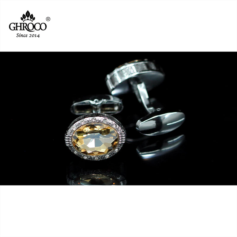 Champagne Oval Acrylic French Cufflinks Gift