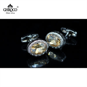 Champagne Oval Acrylic French Cufflinks Gift
