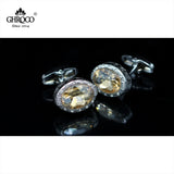 Champagne Oval Acrylic French Cufflinks Gift