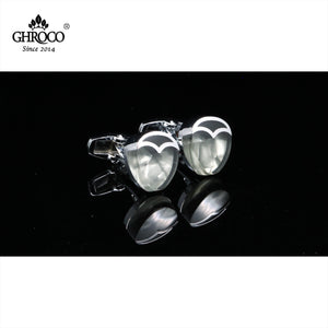 High Shaped Metal Side Drop Epoxy French Cufflinks