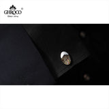 French Shirt Cufflinks Gift - High Shaped Metal Side Drop Epoxy