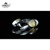 French Shirt Cufflinks Gift - High Shaped Metal Side Drop Epoxy