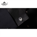 High Shaped Metal Side Drop Epoxy French Cufflinks