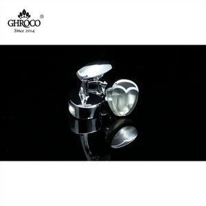 High Shaped Metal Side Drop Epoxy French Cufflinks