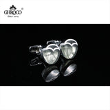 High Shaped Metal Side Drop Epoxy French Cufflinks