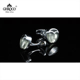 High Shaped Metal Side Drop Epoxy French Cufflinks