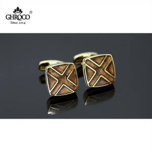 Golden X Epoxy French Cufflinks for Men