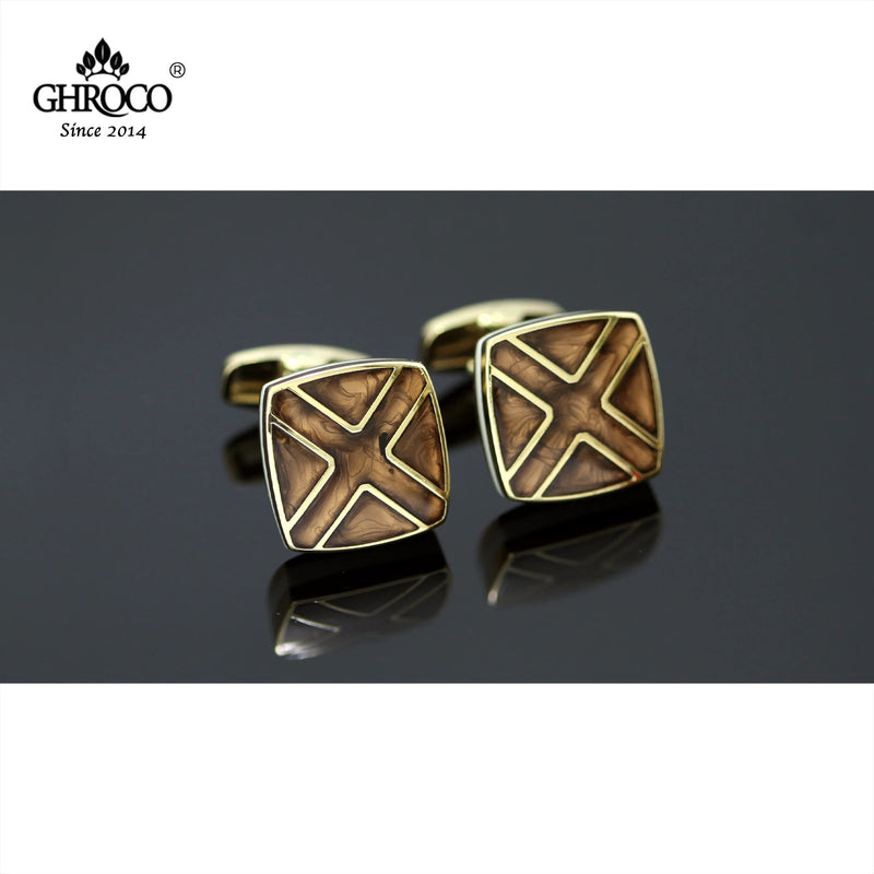 Golden X Epoxy French Cufflinks for Men