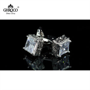 Square Zircon French Cufflinks for Men