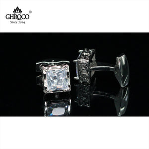Square Zircon French Cufflinks for Men