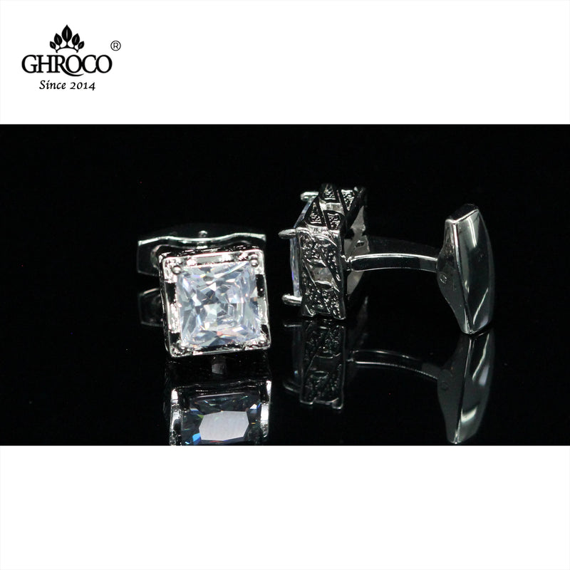 Square Zircon French Cufflinks for Men