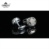 Laser Print Star Round Shirt Cufflinks for Men Women