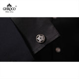 Laser Print Star Round Shirt Cufflinks for Men Women