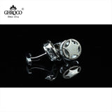 Laser Print Star Round Shirt Cufflinks for Men Women