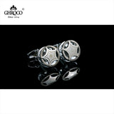Laser Print Star Round Shirt Cufflinks for Men Women