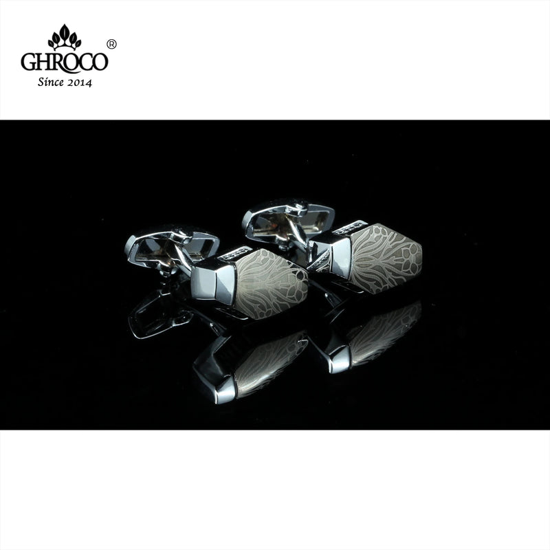 Laser Printed Hexagon Shirt Cufflinks for Business Men